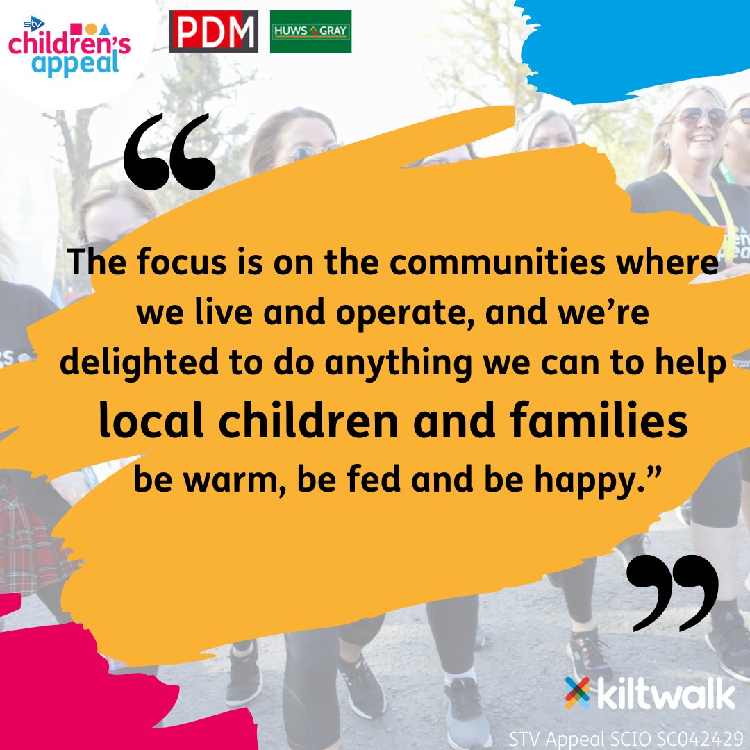 PDM @Huws_Gray staff are doing multiple #Kiltwalks to support the STV Children's Appeal 🚶💛 ➡️ Join them by signing up to walk for the Appeal thekiltwalk.co.uk/events/