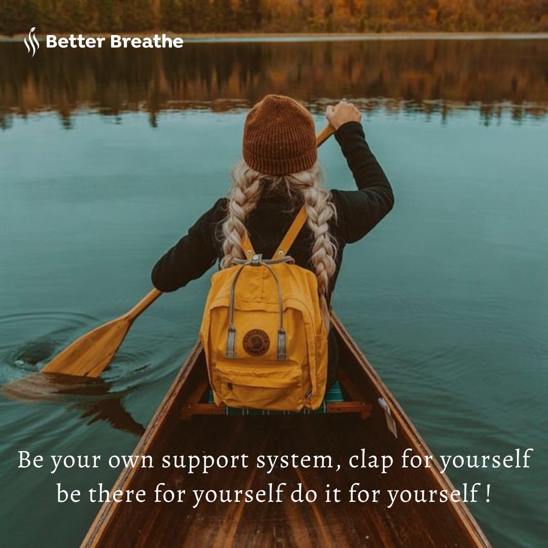 Get self-empowerment with Better Breathe breathing techniques 💪🌬️. Be your own support system, give yourself a round of cheers 🎉, and prioritize self-care. Take a moment to breathe deeply and be there for yourself. You deserve it 💖!. 
#RelaxationTechniques #BoxBreathing