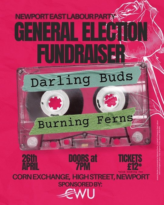 We’re catching up with our best Buds ⁦<a href="/theedarlingbuds/">The Darling Buds</a>⁩ Friday 26th April ⁦<a href="/Cornexchangenpt/">Corn Exchange, Newport</a>. It’s a fundraiser for ⁦<a href="/NewportEastLab/">Newport East Labour</a>⁩ ⁦<a href="/jessicamordenmp/">Jessica Morden MP</a>⁩. Tickets here:

gigantic.com/newport-east-g…