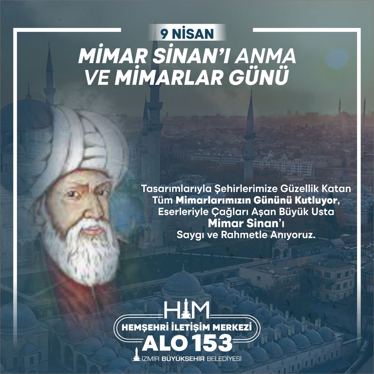 Eserleriyle Dünya Kültür mirasına ve ülkemize değer katan MimarSinan’ı ölümünün 436. yılında saygı ve rahmetle anıyor, tüm mimarların #MimarlarGünü’nü kutluyoruz. 🏛️👷‍♂️👷‍♀️