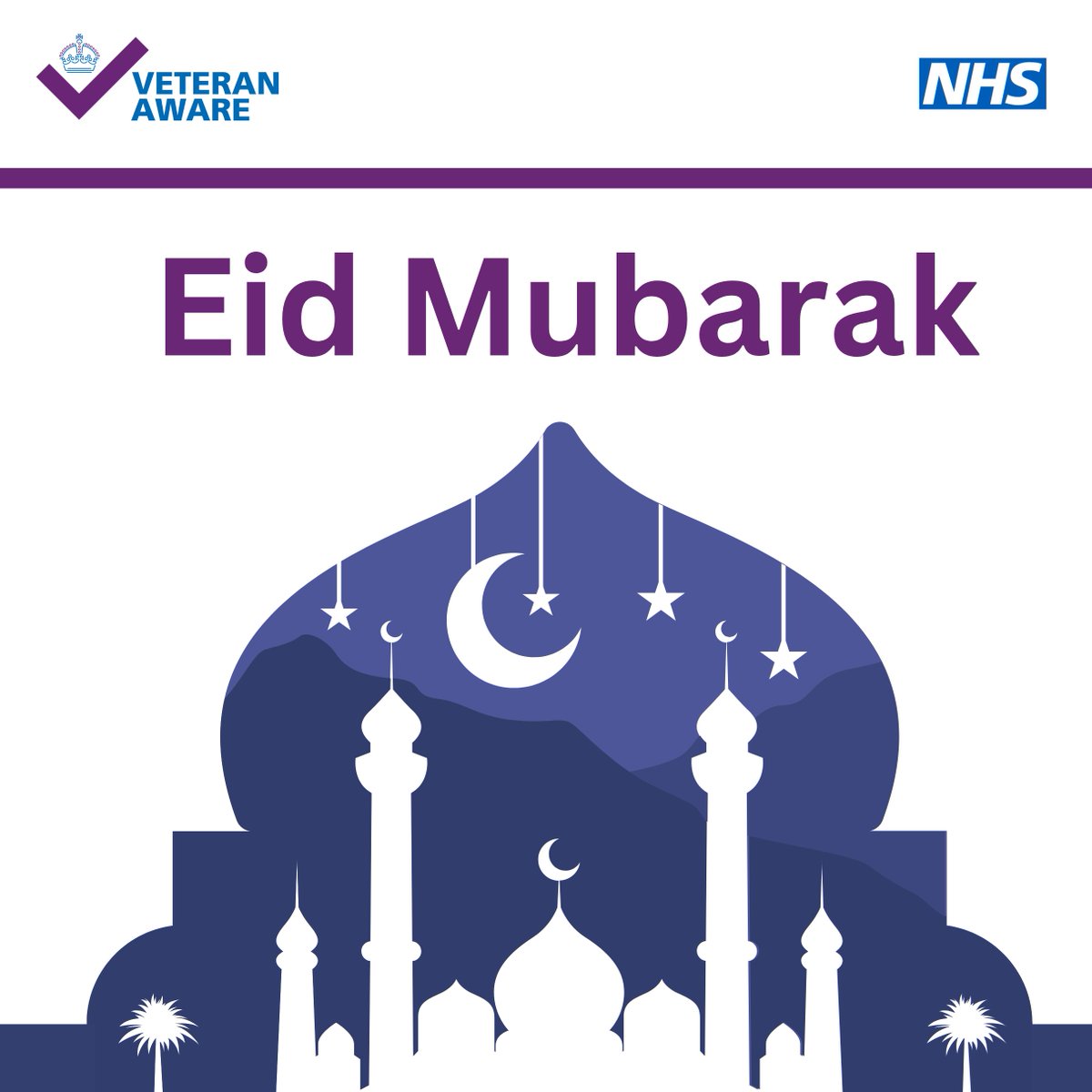 Wishing all those celebrating, from across the NHS and UK Armed Forces, Eid Mubarak from everyone in the Veteran Aware team. @NHSArmedForces @OpNOVA_UK @NHSOpRESTORE @NHSEArmedForces