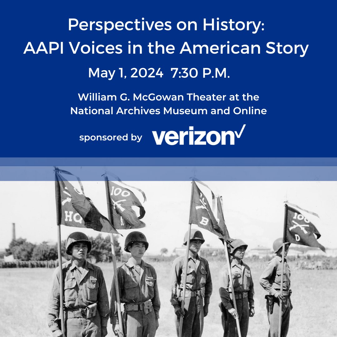 Don't miss this free event! Moderated by MSNBC/NBC journalist and author @RichardLui. bit.ly/NARA_AAPI This program is made possible in part by the National Archives Foundation through the generous support of Verizon. #AAPI #asianamericanhistorymonth #nationalarchives