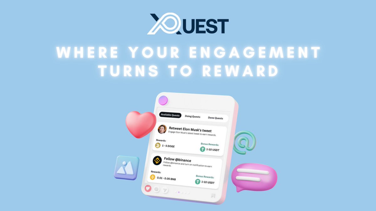 🌟 Discover the heart of #xQuest - Quests! 🚀 Engage with X.com like never before & earn rewards for every action. From simple interactions to community-building tasks, every quest brings you closer to exclusive rewards! 🔹 Seamless integration with