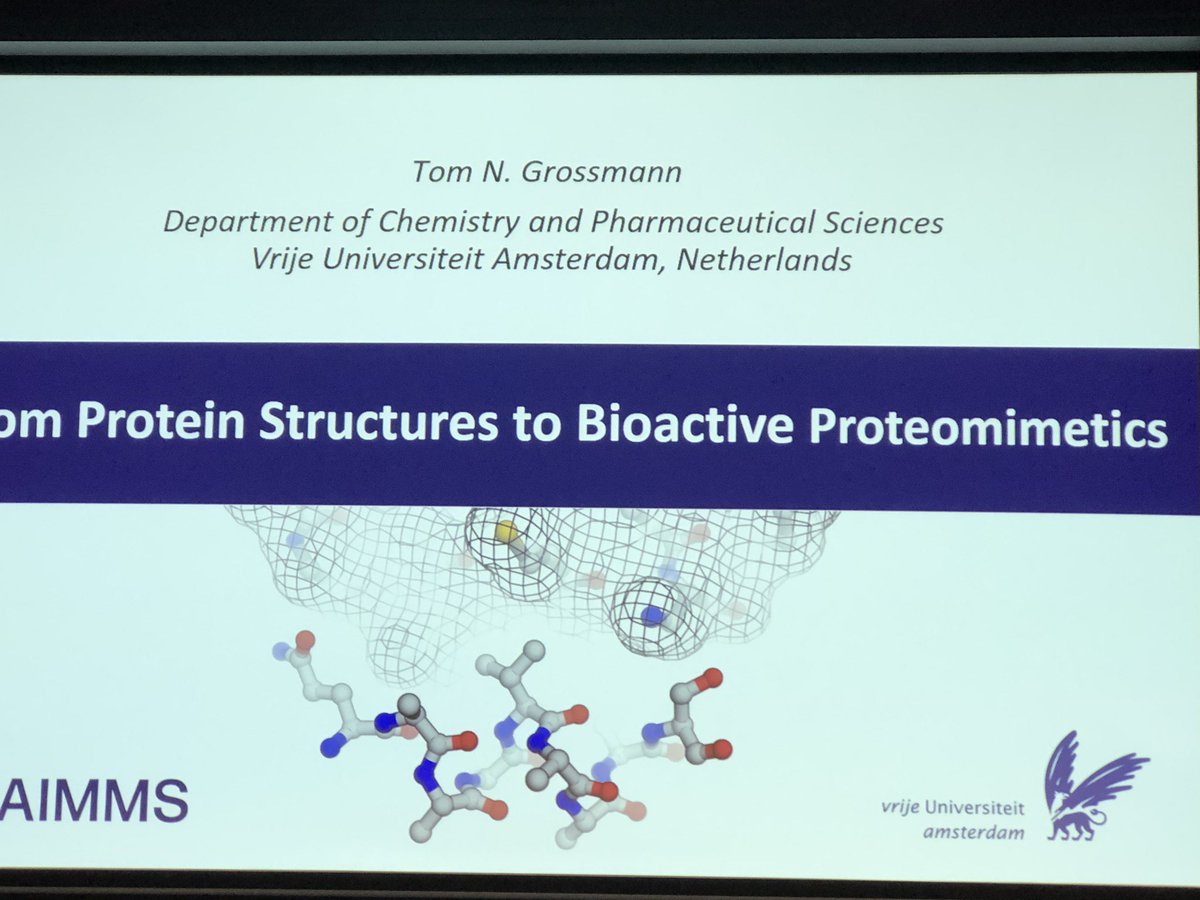 After the great talk on 14-3-3 proteins by Luc Brunsveld, another impressive talk at #MedChemFrontiers24 is given by @TomNGrossmann, describing examples of how obtaining bioactive proteomimetics from protein structures. @EuroMedChem @AcsMedi