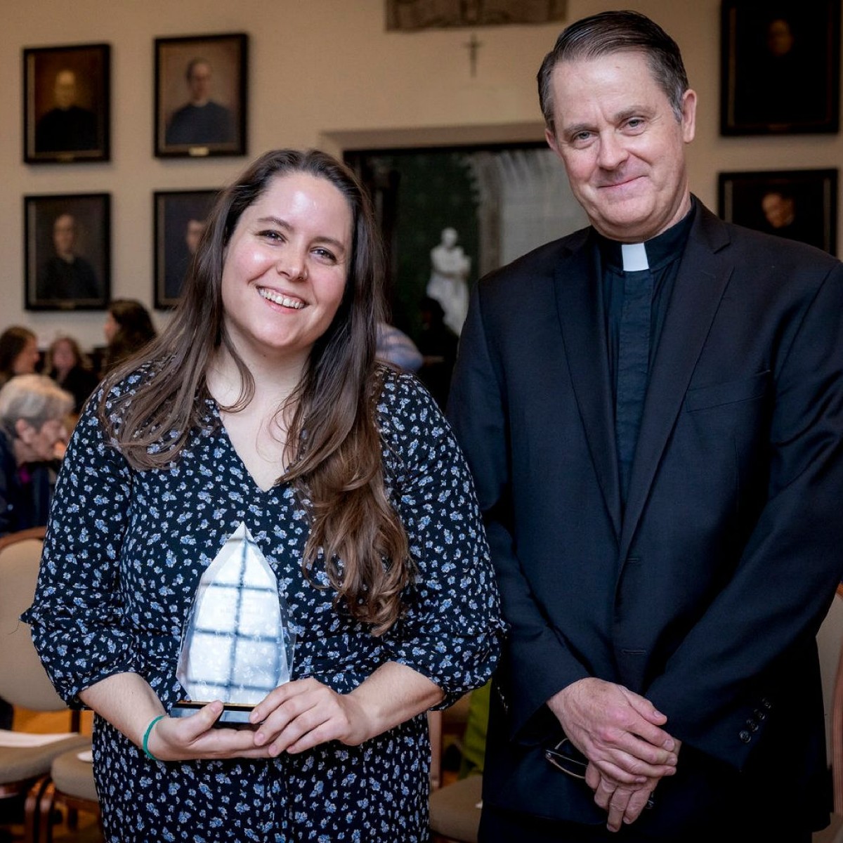 .@BCSTM presented the inaugural Young Alumni Leadership in Ministry Award to Anna Robertson '16. bc.edu/bc-web/sites/s…
