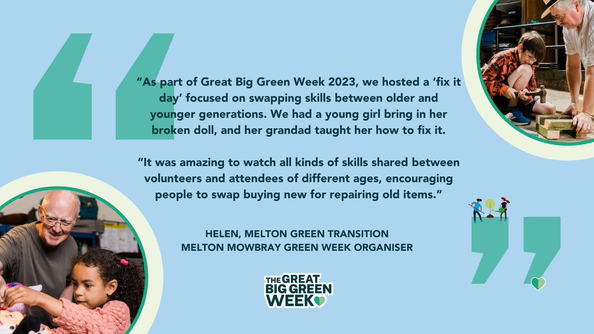 We love this #SwapTogether story from last year's #GreatBigGreenWeek 💚 Has Helen's story inspired you to organise your own swaps event between 8th and 16th June? Visit greatbiggreenweek.com to get involved 💡