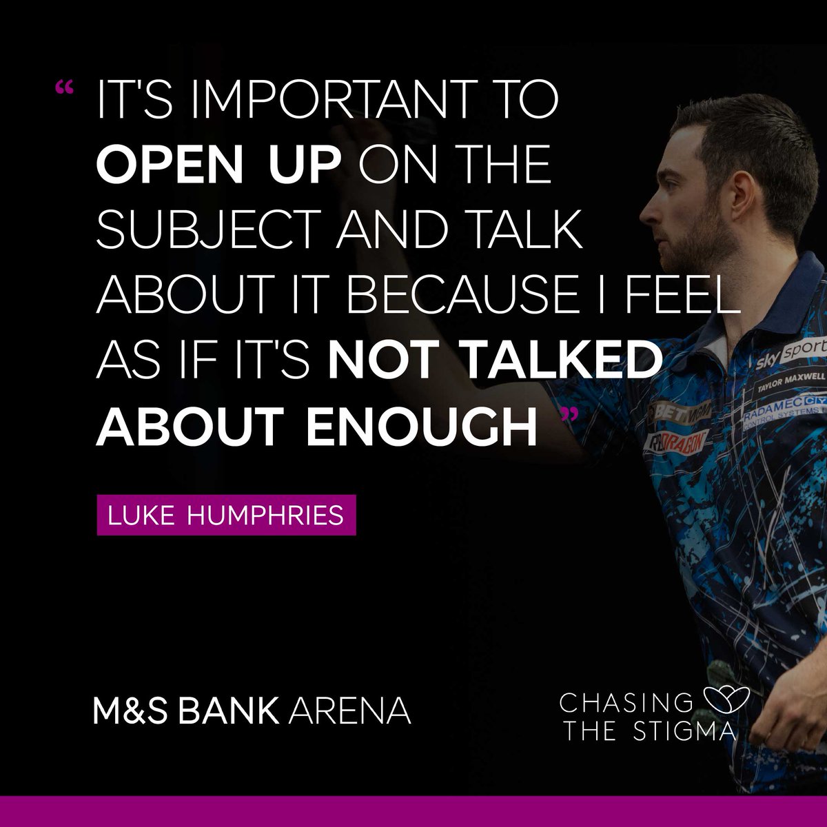 🎯 Don't just checkout ... check in. We have teamed up with @mandsbankarena, BETMGM Premier League Darts and World Champion @lukeh180 to champion mental health awareness. Download the Hub of Hope app today! bit.ly/3xtEVrf #HubofHope #MentalHealthSupport #LukeHumphries