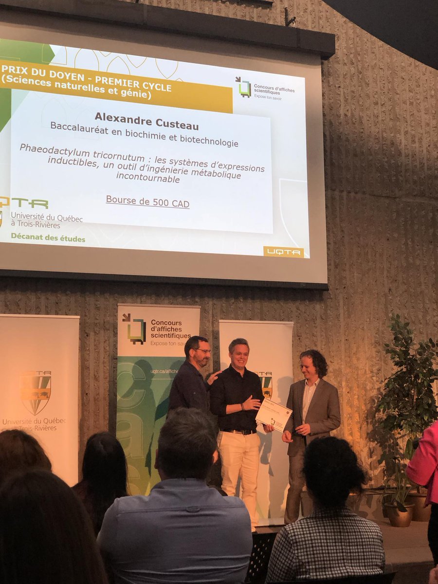 Félicitations à Alex du labo d'<a href="/IsabelPenix/">Isabel Desgagné-Penix</a> pour avoir remporté le Prix du doyen en Sciences naturelles et génie du premier cycle. Magnifique travail! 🎉 <a href="/UQTR/">UQTR</a> #science #réussite