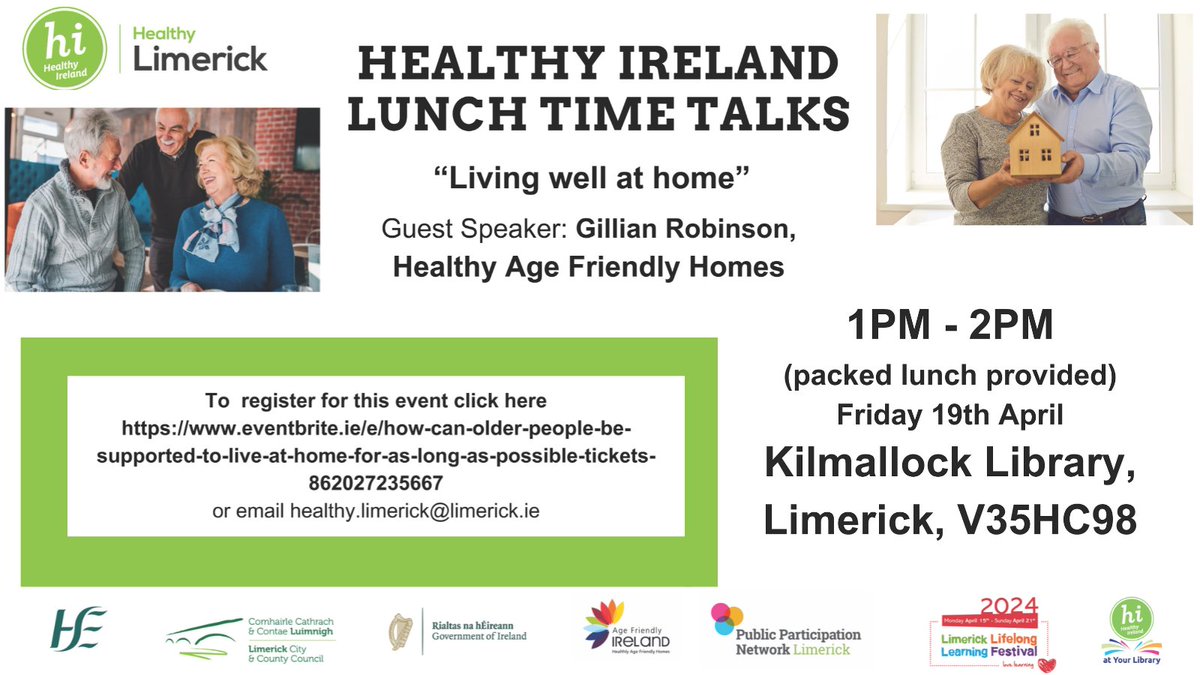 The series of #LLLFestival2024 lunchtime talks, organised by Healthy Ireland Local Government & partners, continue in #NewcastleWestLibrary and #KilmallockLibrary. See posters for more info 👇 #LimerickLibraries #HealthyIrelandAtYourLibrary @HealthyLimerick @LimkLearnFest