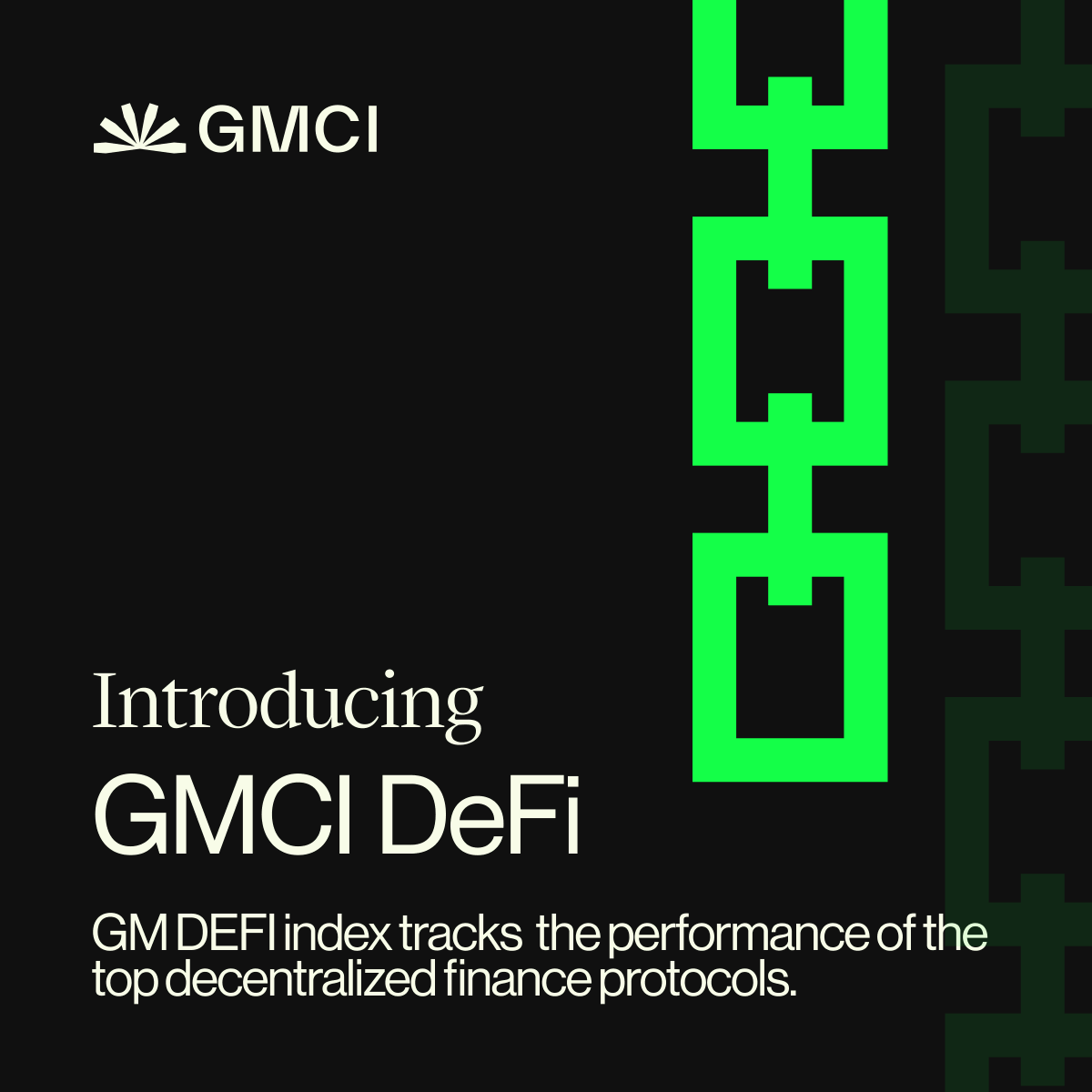 Introducing the latest addition to GMCI indices — $GMDEFI 🚀 It tracks top DeFi projects demonstrating robustness and innovation in creating open, permissionless financial systems. Covering everything from decentralized lending and borrowing to trading and more.