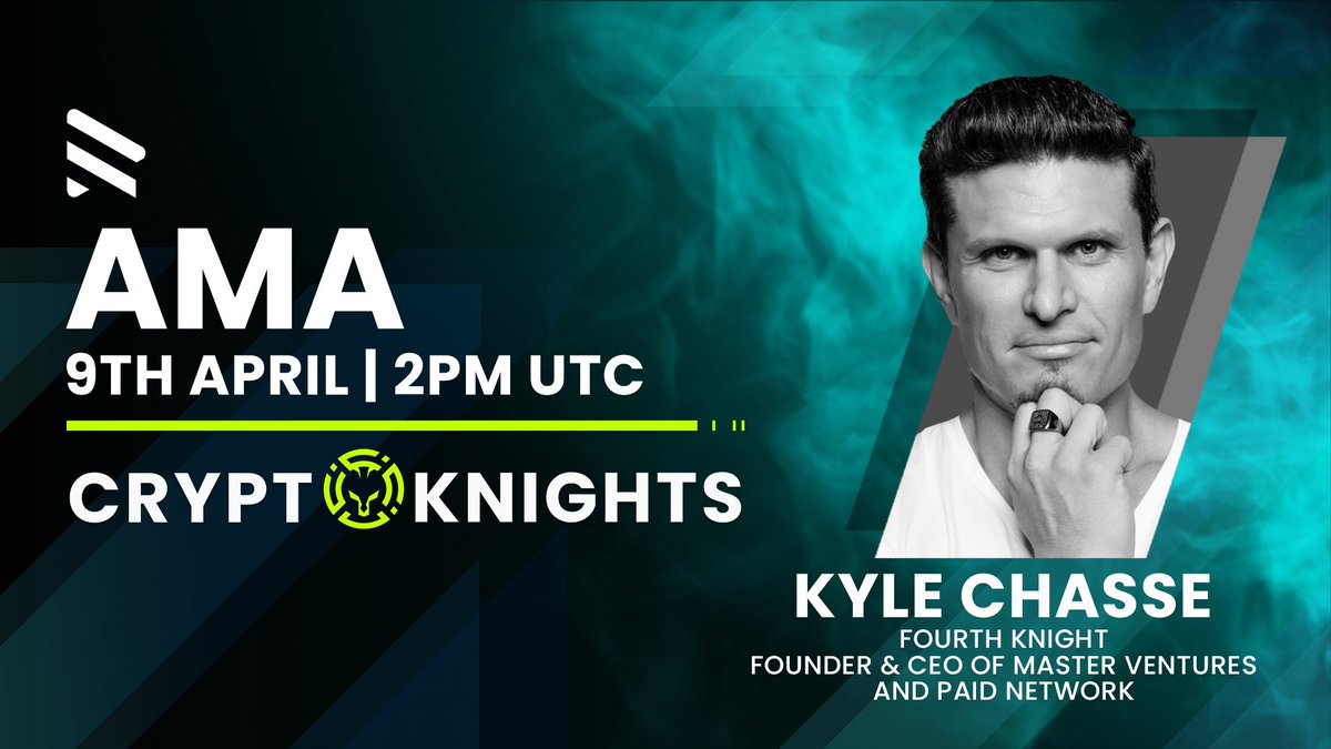 Just ONE HOUR left until we kick off the AMA with @kyle_chasse today, our 4th Knight! ⚔️ Kyle Chassé is a true OG in blockchain, with notable achievements like his 2012 Bitcoin investment and involvement in over 100 projects, including Coinbase and Kraken. As Founder and…
