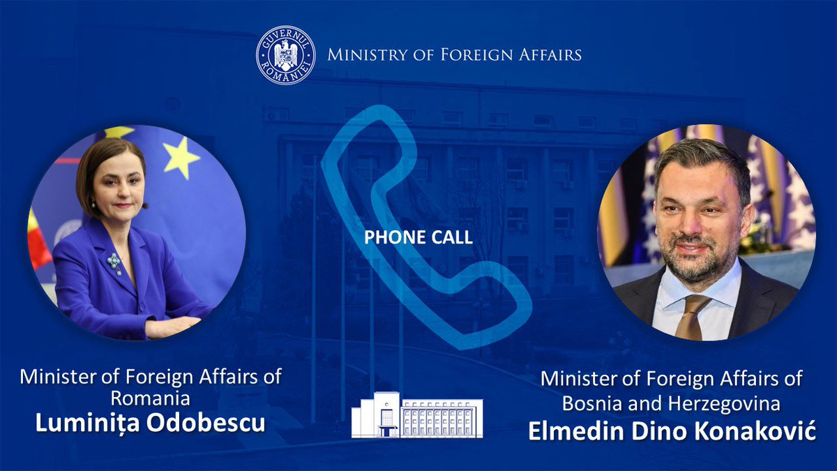 Very good phone call with Minister of Foreign Affairs of Bosnia and Herzegovina @DinoKonakovic, focused on 🇷🇴-🇧🇦 dialogue & regional cooperation. Ready to keep advancing our common agenda.