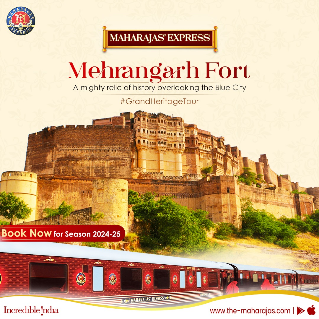 Catch a glimpse of Jodhpur atop the mighty Mehrangarh Fort.

Click the-maharajas.com to book a #GrandHeritageTour aboard Maharajas' Express.

#ADayWithMaharajasExpress #incredibleindia #india #maharajasexpress #LuxuryTrainTravel #maharajas #traveler #Vacation