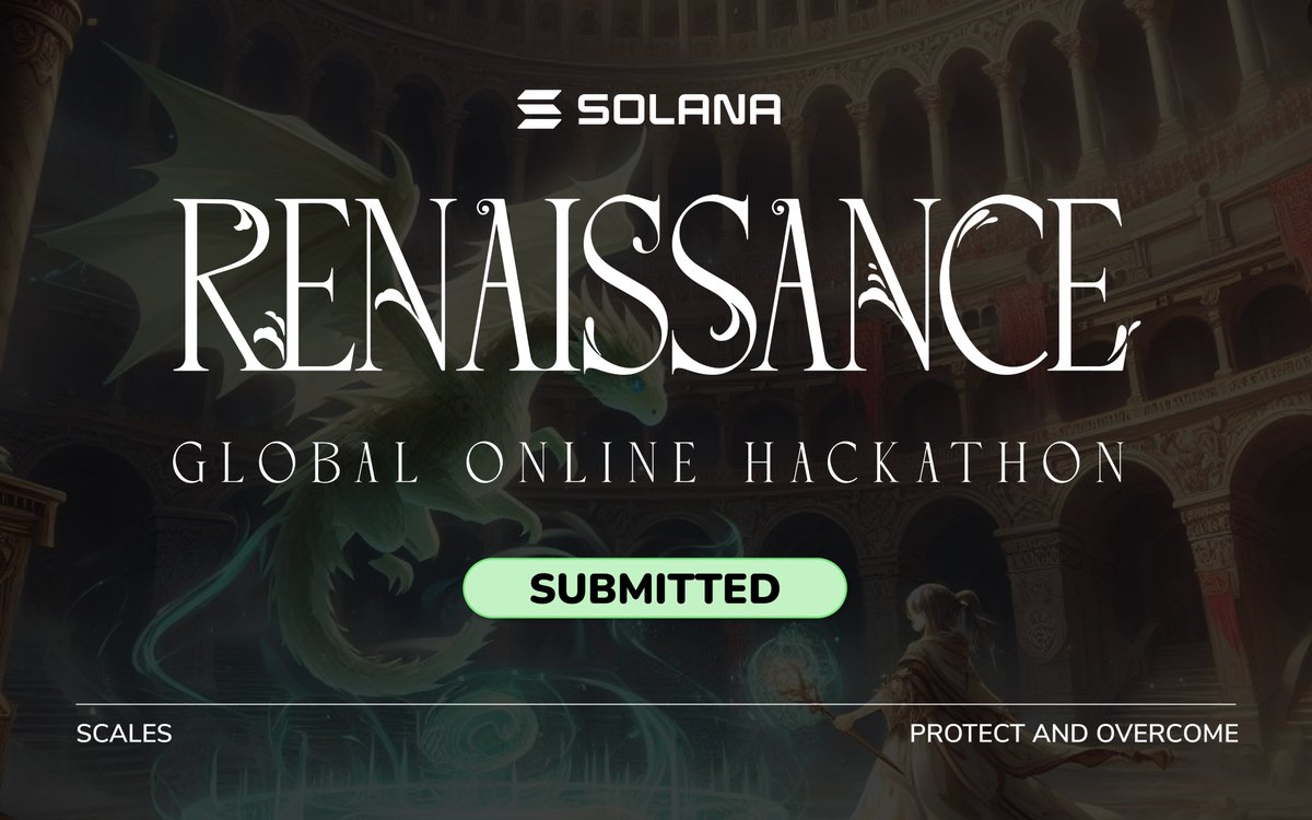 rawr 🎶 Baby dragon SCALES is here to SCALESolana with its @ColosseumOrg Renaissance Hackathon submission. Our vision is that the next billion @solana users can have fun with a peace of mind. 💚