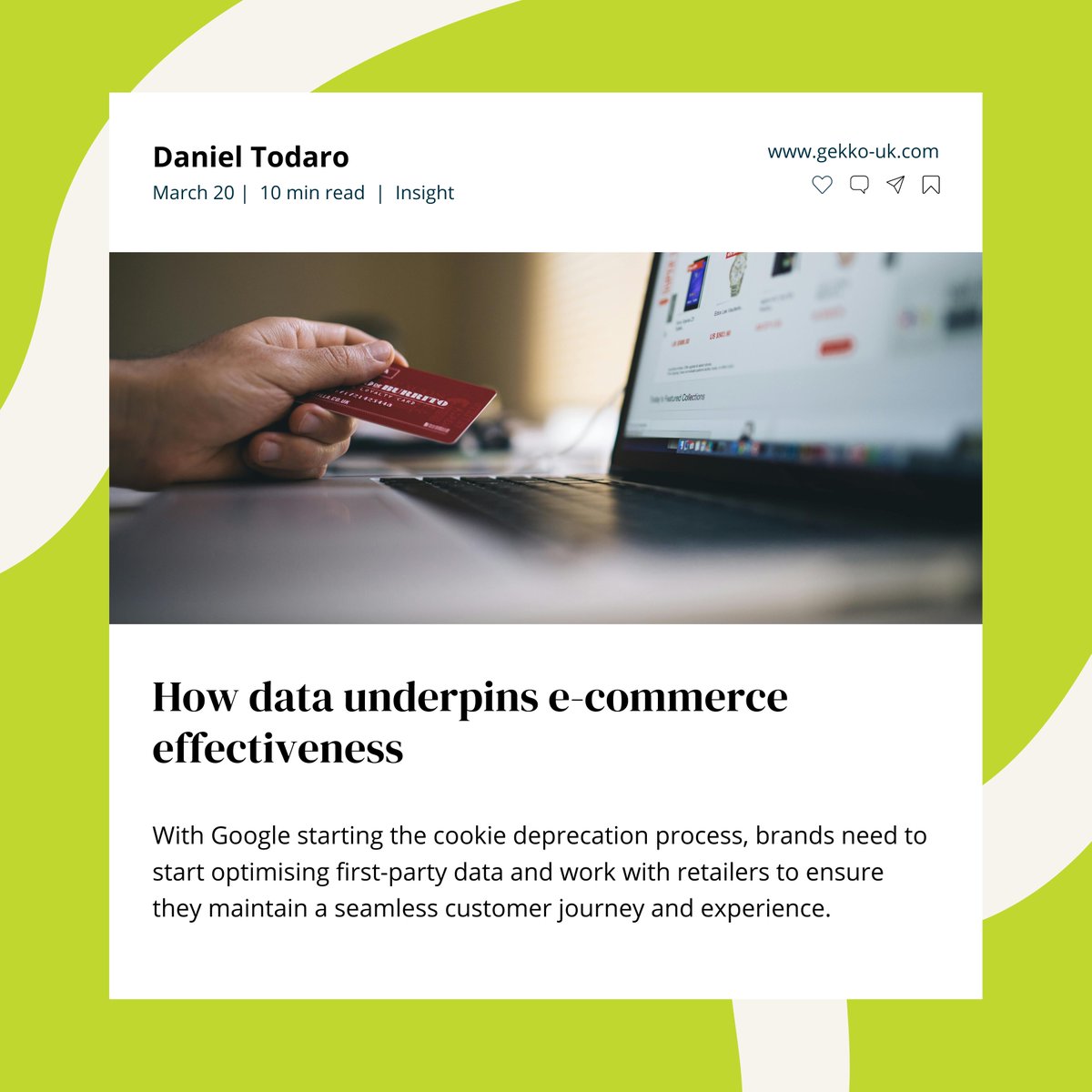 ▶️ Discover how data fuels e-commerce success in Gekko Group's MD, Daniel Todaro's insightful article on Performance Marketing World! Learn key strategies to boost your business. 

Don't miss out, read it here: performancemarketingworld.com/article/186596… 
#Ecommerce #DataDriven #RetailSuccess