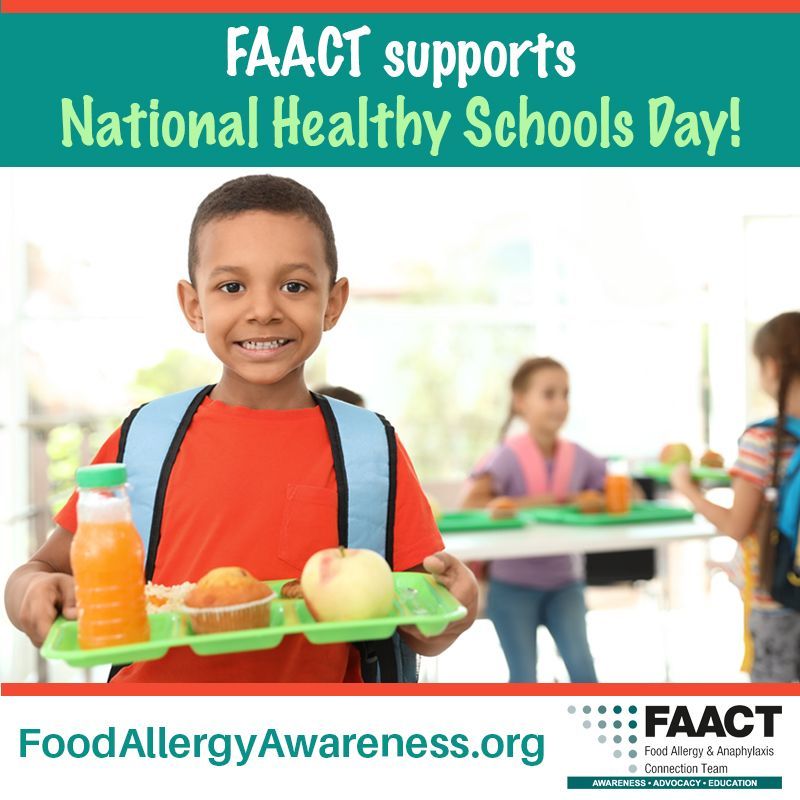 “FAACT supports National Healthy Schools Day” Learn more at: buff.ly/43DVfBy #FAACT #NationalHealthySchoolsDay #School #FoodAllergy #LearnTheFAACTs #KnowTheFAACTs #ShareTheFAACTs