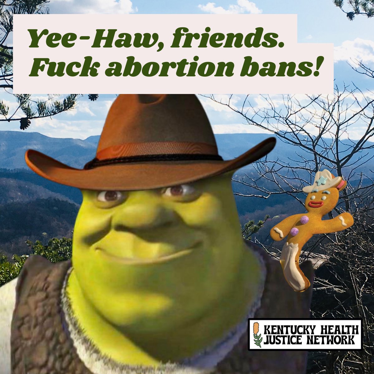 Yee-Haw, friends. Fuck abortion bans! Feel the same? Donate to KHJN's Fund-a-thon today at fund.nnaf.org/khjn24