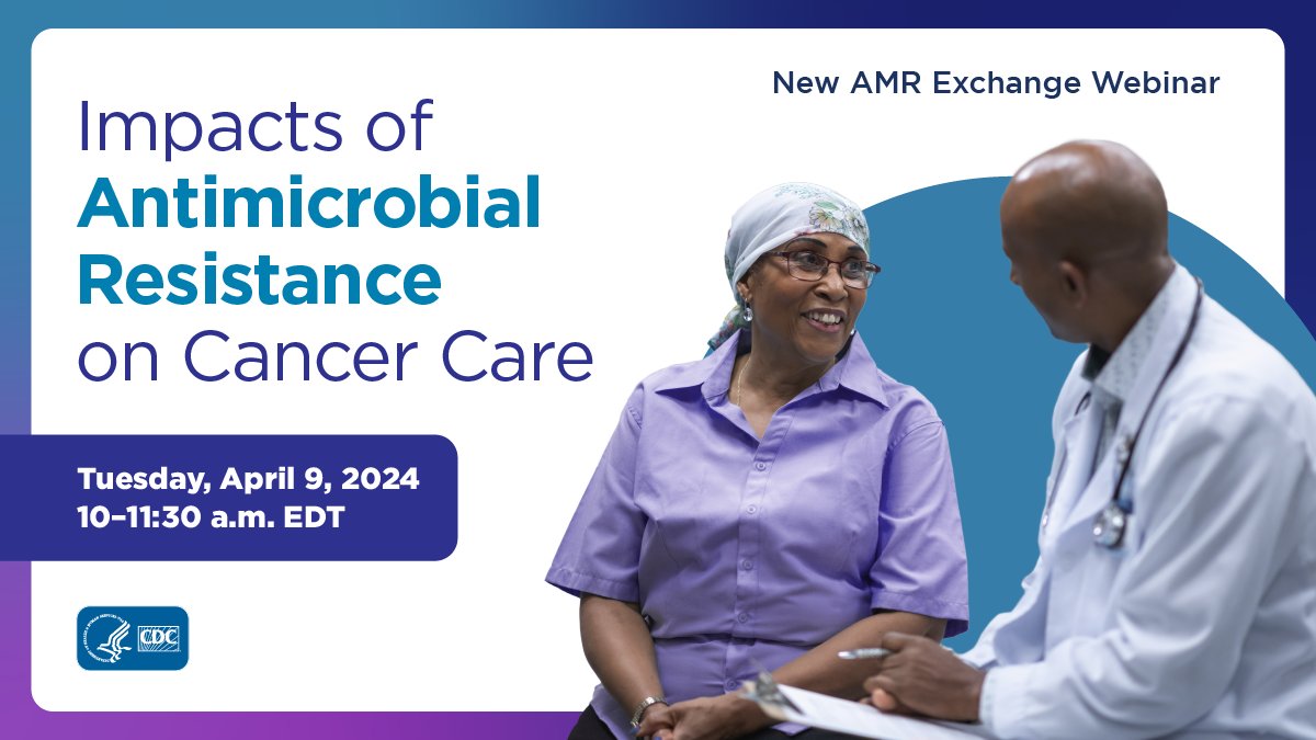 Today is the day! The #CDCAMRExchange “Impacts of #AntimicrobialResistance on #Cancer Care” starts in an hour! You can join   the conversation live: bit.ly/3IINTmX