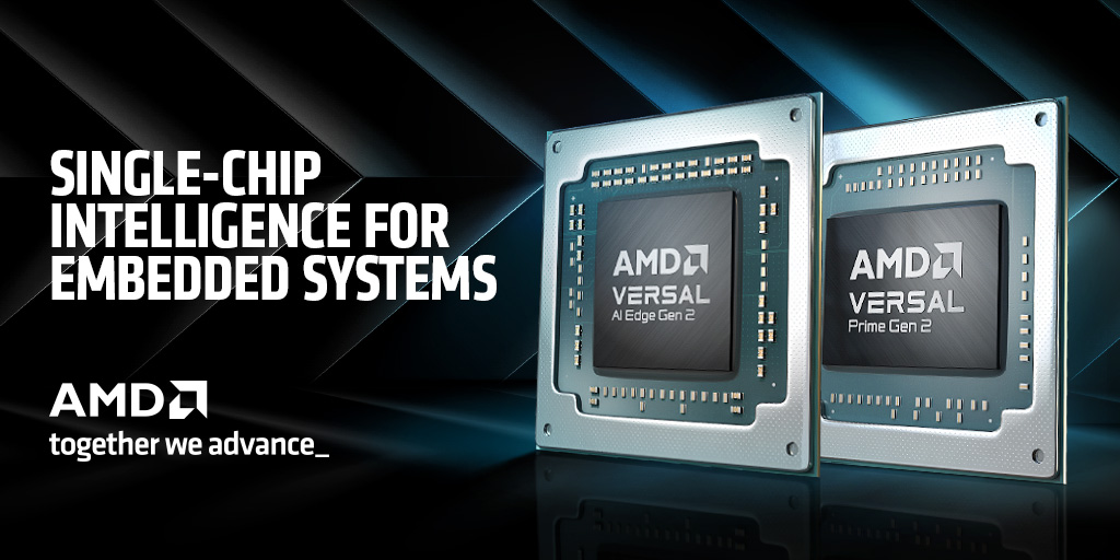 Performance, functional safety, and security features: Introducing our newest adaptive #SoCs, the AMD #Versal AI Edge Series Gen 2 and Versal Prime Series Gen 2, which have it all—in one single chip. Read the blog to learn more: bit.ly/43J3b4K