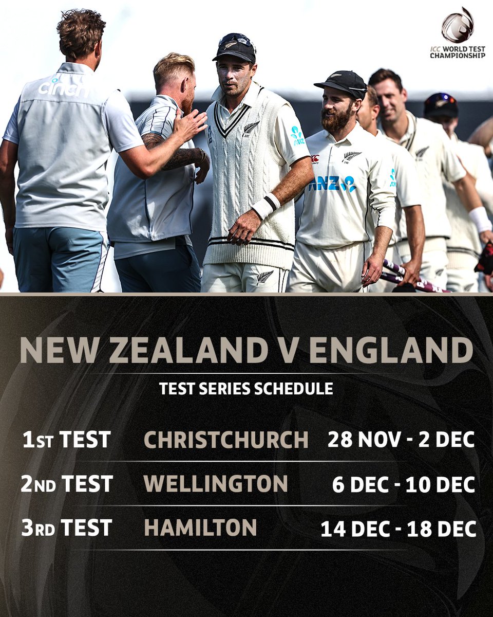 England to tour New Zealand for a three-match #WTC25 series in November-December. 

Details 👉 bit.ly/3TTuBAc