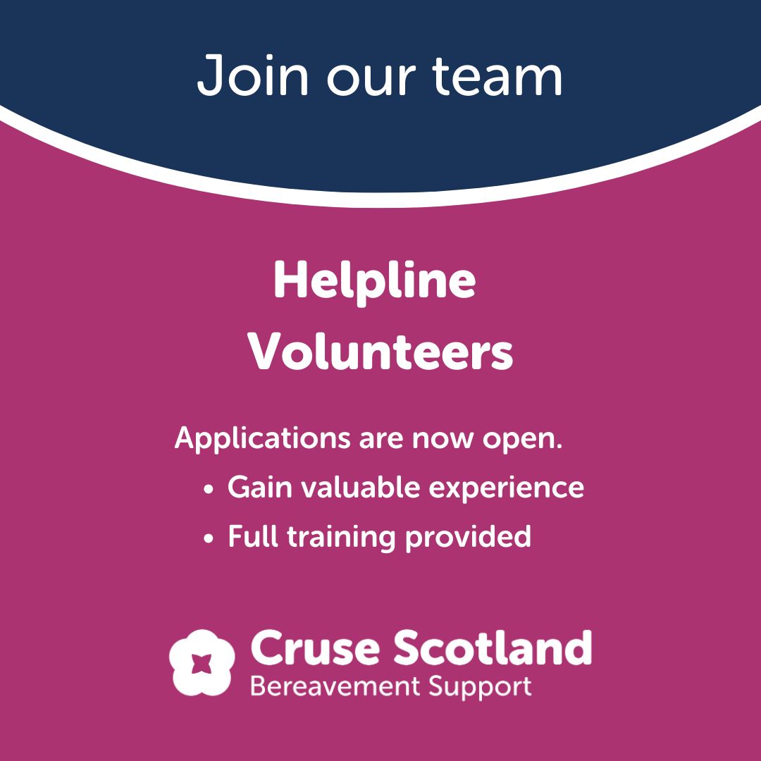 The number of calls we receive are increasing and we would love to hear from enthusiastic and compassionate people to join our team of volunteers. Apply today and help us continue being a lifeline for those struggling with their grief. buff.ly/3J5NVTW