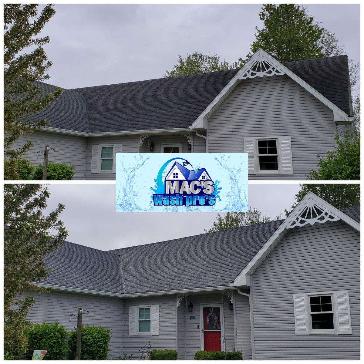 Say goodbye to dirt, debris, and potential damage with a sparkling clean roof! 💦✨ Not only does a roof wash improve curb appeal, but it also helps prevent costly repairs and extends the life of your roof. #RoofWash #HomeMaintenance #SparklingClean #Macswashpros #LogansportIn...