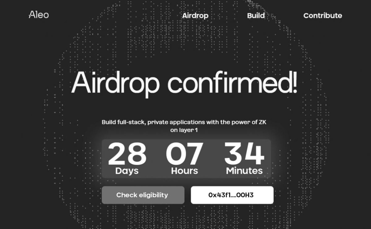 $ALEO Airdrop is coming in Q2

$298 million invested from @a16z and others

Cost: FREE and just 8 minutes

Check Airdrop strategy🧵👇