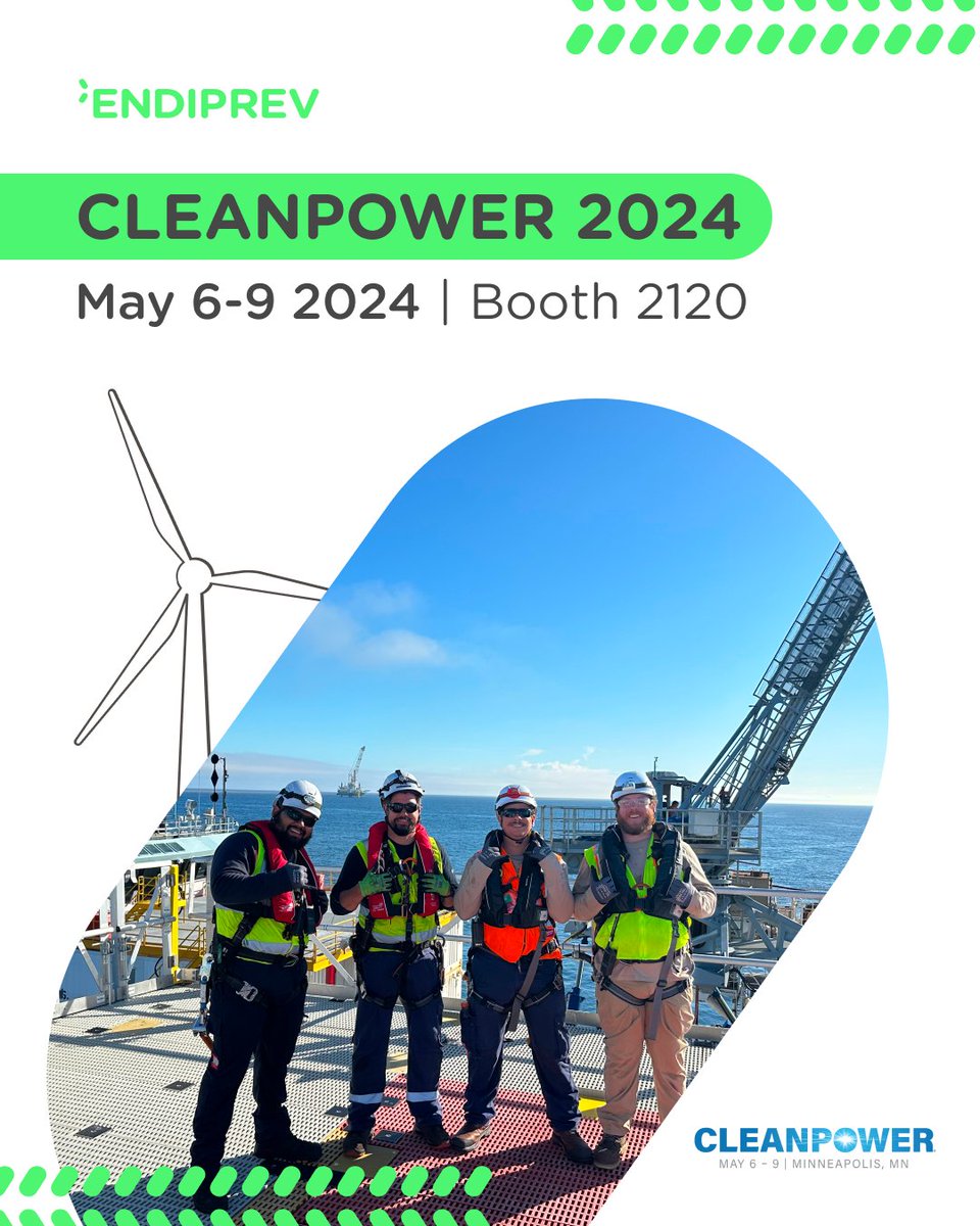 Next destination: Minneapolis!

Endiprev is heading to the US for the wind energy industry's events of 2024. Join us from May 6 to May 9 at CleanPower 2024 in Minneapolis. Swing by booth 2120.

We look forward to meeting you there!

#CleanPower2024 #Endiprev #WindPower