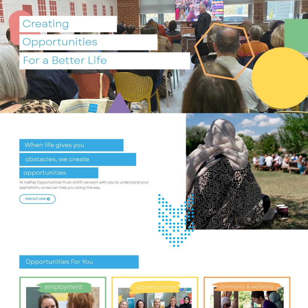 HalifaxOppTrust's tweet photo. Typically, we reach around 1,700 people each day. We do this in many ways, with local people who have unique lived experiences. Through our six delivery areas we create opportunities so you can get where you want to be.  Explore our NEW and improve website https://t.co/ibTqysyN5O https://t.co/D6m2ZG9y05