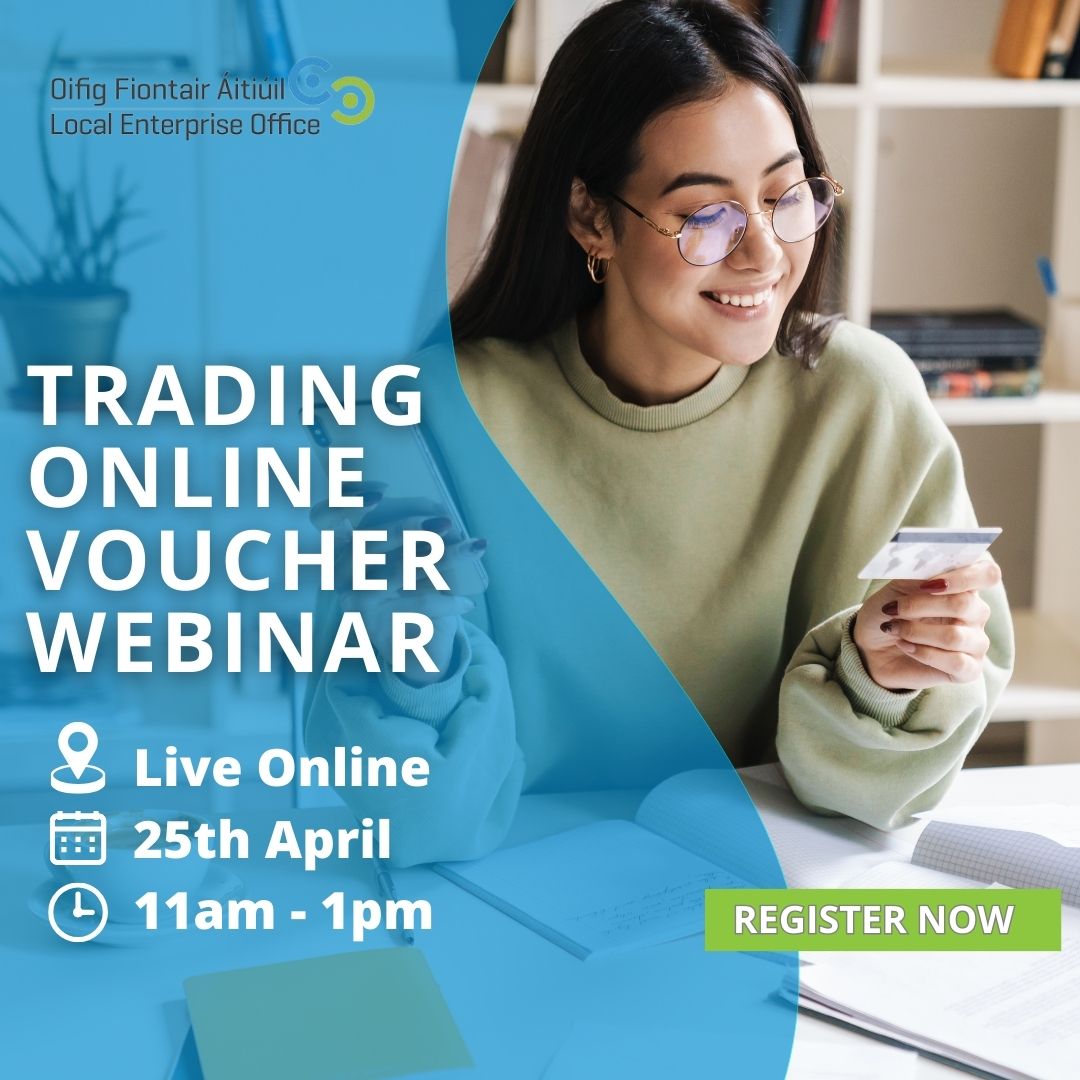 Did you know that up to €2,500 is available through the Local Enterprise Offices, with a 50% co-funding requirement from the business? Join us on April 25th for our two-hour seminar on the Trading Online Voucher Register here: tinyurl.com/2x74xcwe #LEOMayo #MakingItHappen