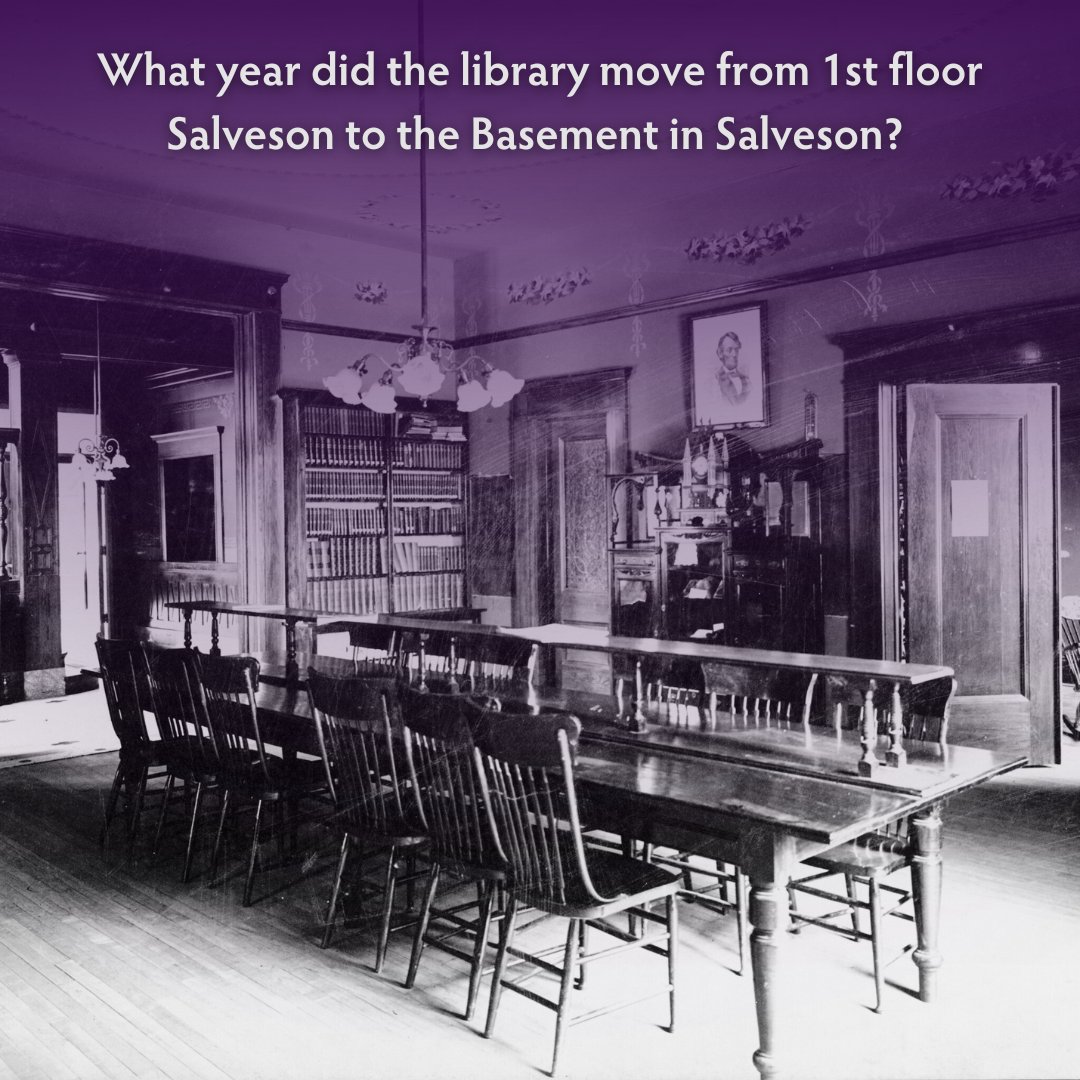 It's Library week, and so today's Trivia question celebrates the numerous locations where the Waldorf Library has lived. Do you know what year the library moved from the first floor of Salveson into the basement of Salveson? #TriviaTuesday