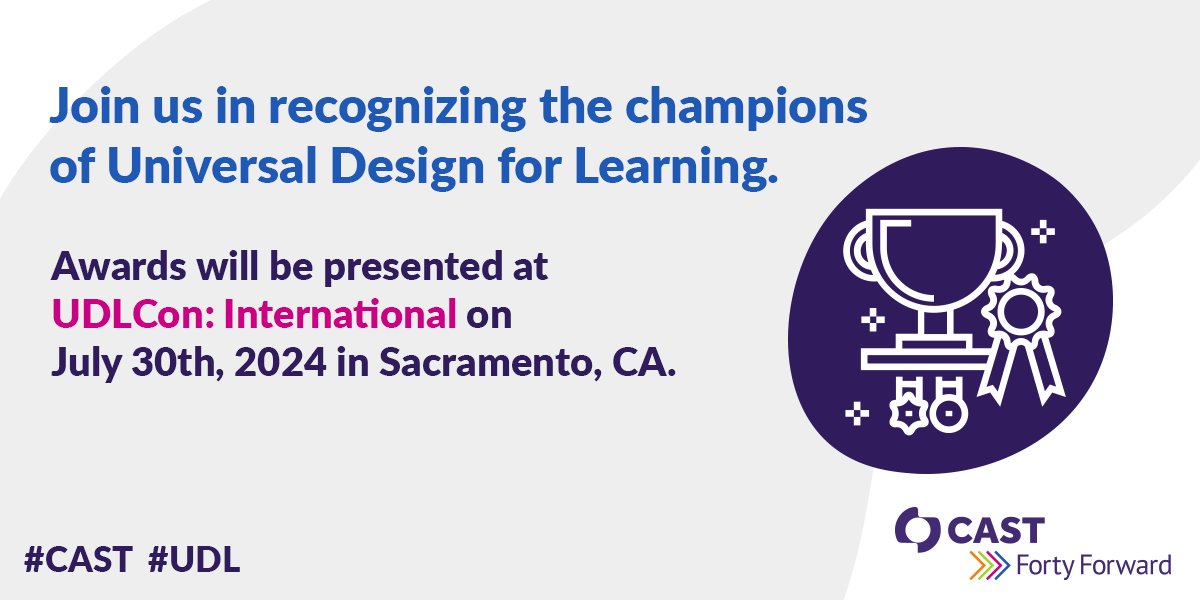 Attention educators & advocates! LAST WEEK TO SUBMIT YOUR NOMINATION! Nominate to recognize outstanding contributions and inspire others to embrace UDL principles. 🏆 #UDLAwardsNominees #cast_udl #UDL #UDLAwards2024 #education #research #design #practice ow.ly/IRFo50RbiHA