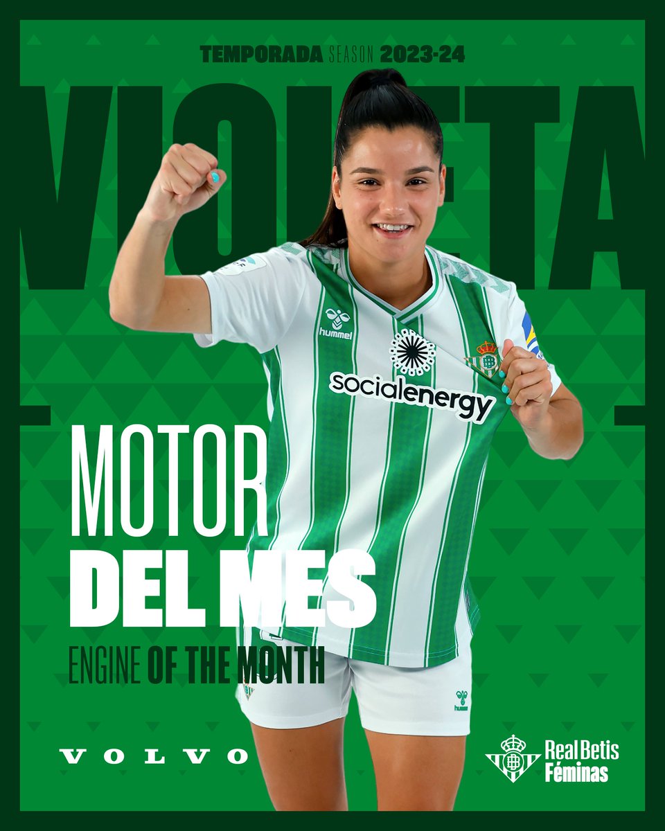 ¡Violeta Quiles es nuestro 𝑚𝑜𝑡𝑜𝑟 <a href="/volvocares/">Volvo Car España</a> 𝑑𝑒𝑙 𝑚𝑒𝑠 de marzo! 🚘🔝

¡Ejemplo de constancia y esfuerzo, <a href="/VioletaQuiles/">Violeta Quiles</a>! 👏🏼💚

#BetisFéminas #LigaF
