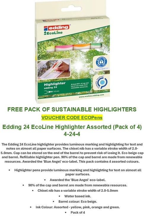 We are helping our customers focus on sustainability with a free box of recycled highlighters with their orders.

#weknowoffice #goingaboveandbeyond #sustainability #recycled #customerservice #servicedoffices #communication #businesssupplies #officesupplies #singlesource