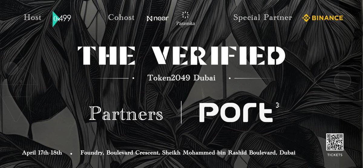 We are thrilled to join ‘The Verified Dubai 2024’ hosted by @0x499, co-hosted by #NEAR and #Paramita VC and special partner by #Binance. The event is held on April 17th at The Foundry art space, with full-day keynote and panels featuring nearly 50 leading institutions worldwide,…