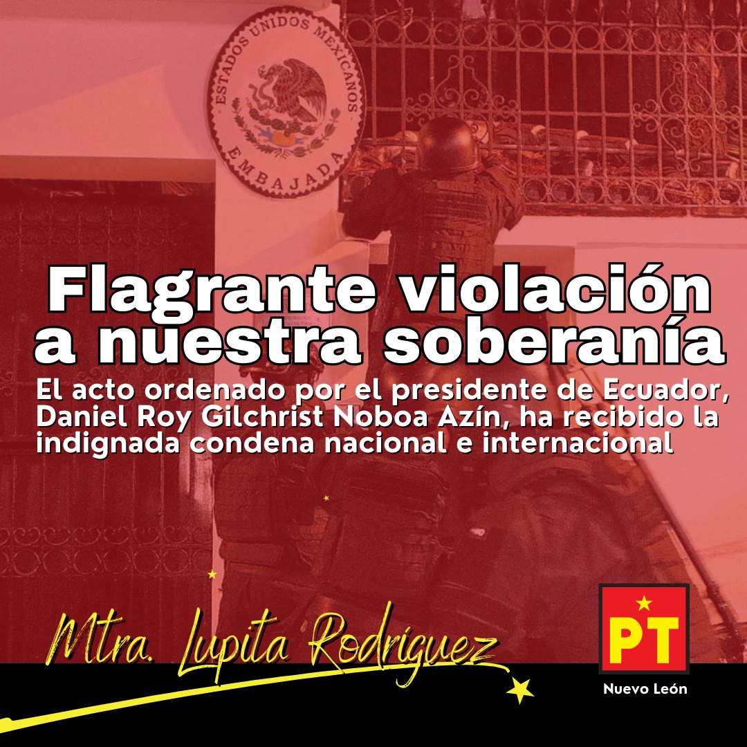 #Columna  👉El violento asalto armado por las fuerzas especiales de la Policía de Ecuador a la Embajada de México, la noche de viernes 5 de abril, constituyó una violación flagrante a la soberanía de México y al Derecho Internacional.
conoce la nota en: elporvenir.mx/.../flagrante-…