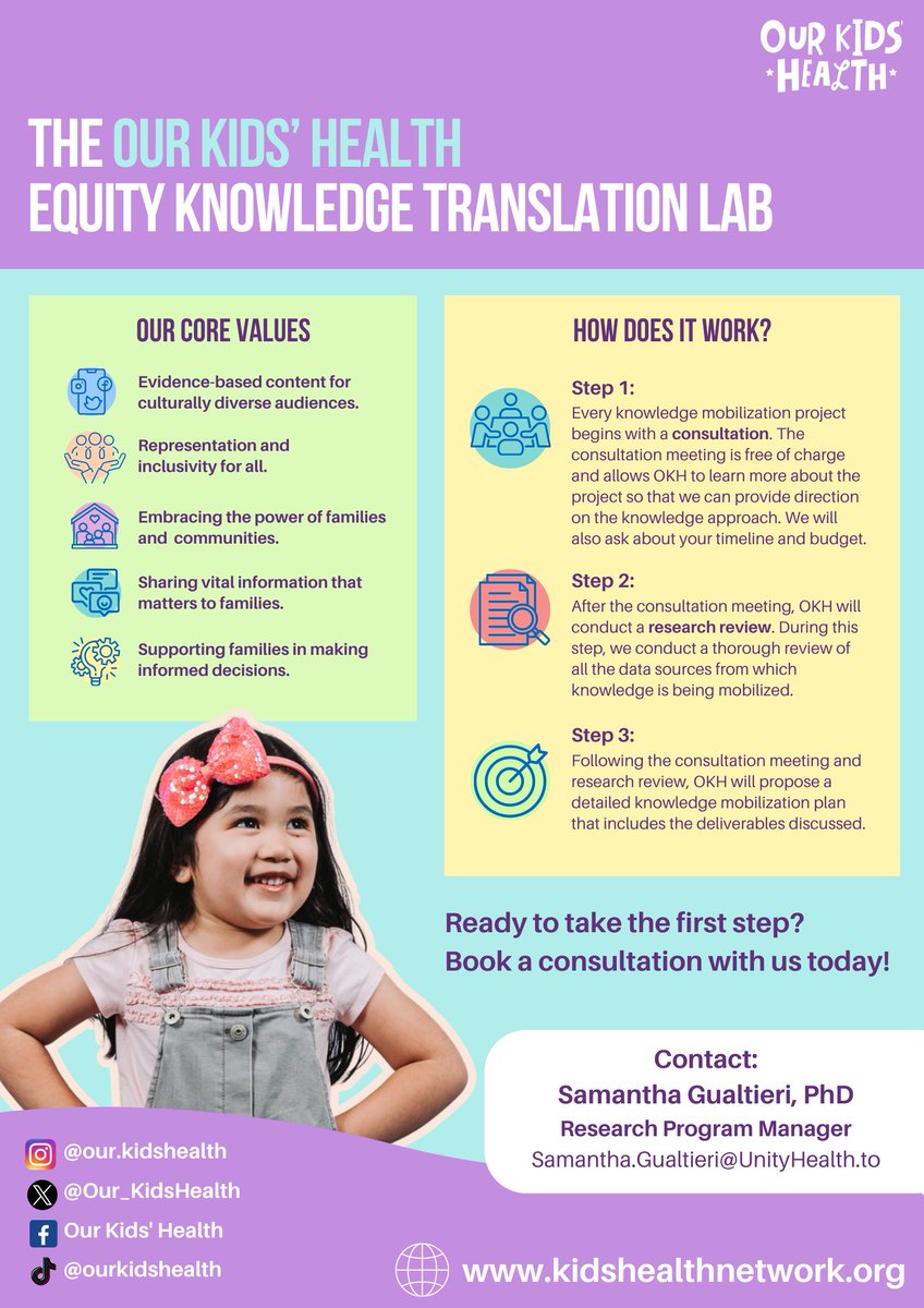 🌟 Exciting news! 🌟 Introducing the groundbreaking #OurKidsHealth Equity Knowledge Translation Lab! If you are a: 🔍 Researcher decolonizing knowledge 🌱 Academic bridging research & communities 💉 Clinician looking to integrate culturally-sensitive care 🤝 Non-profit…