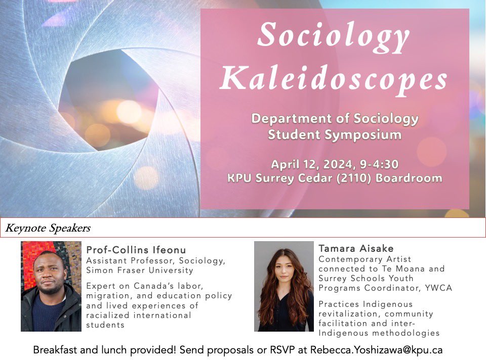 This Friday is going to be an incredible event! Kaleidoscopes Sociology Student Symposium! @KPU_Sociology @KPUArts @sfu_sa Prof-Collins Ifeonu is giving a keynote. I ordered 60 kaleidoscopes because sociology is fun while changing the world 🧑‍🎤