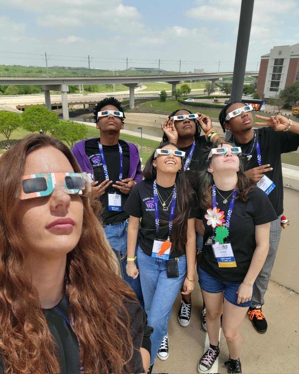 We were lucky enough to be in Irving during the solar eclipse where we were in the path of totality! It was amazing to share this experience together! #ShineALight #SendItOn #Morein24 #AbleToLead @TASC_StuCo @HumbleISD_HHS @HumbleISD