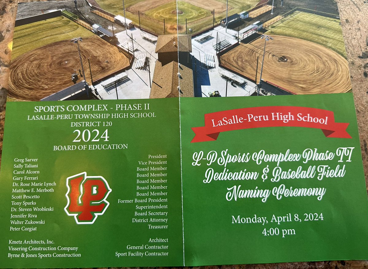 Was great to be back in the Illinois Valley yesterday and see lots of family for the ribbon cutting of my high school’s L-P Sports Complex Phase II project and the naming of the baseball diamond Huby Sarver Field in honor of my late uncle (died in 2007). 🙏#LaSallePeruCavaliers