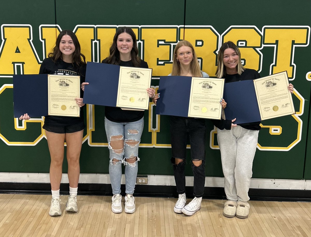 Thank You to @RepJoeMiller for recognizing the achievements for Cheerleaders, Lizzy Iliff, Addison Stump, Aubrey Dooley & Elizabeth Kapalin!!! We appreciate your support of our Student-Athletes and our School District!