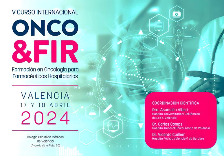 🚀 Descubre lo último en farmacia oncológica en el V Curso Internacional ONCO&amp;FIR 📅 17-18 Abril

QUEDAN POCAS PLAZAS, RESERVA LA TUYA! ➡️ bit.ly/49FnORA

🎯Coordina:
Dra. Asunción Albert <a href="/AsuAlbert/">Asunción Albert Marí</a> 
Dr. Carlos Camps <a href="/carloscamps2/">Carlos Camps</a> 
Dr. Vicente Guillem <a href="/guillem3vicente/">Vicente Guillem</a>
