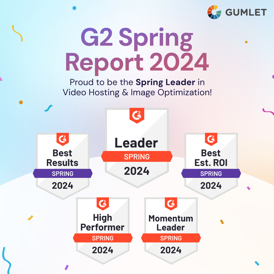 It’s time to welcome spring with celebrations🎊 A big thank you to @G2dotcom for recognizing us as the Spring Leader in the Video Hosting & image Optimization categories for the G2 Spring Report 2024! Here's to making the video industry better🤗 #Gumlet #G2 #G2Springs #Wins