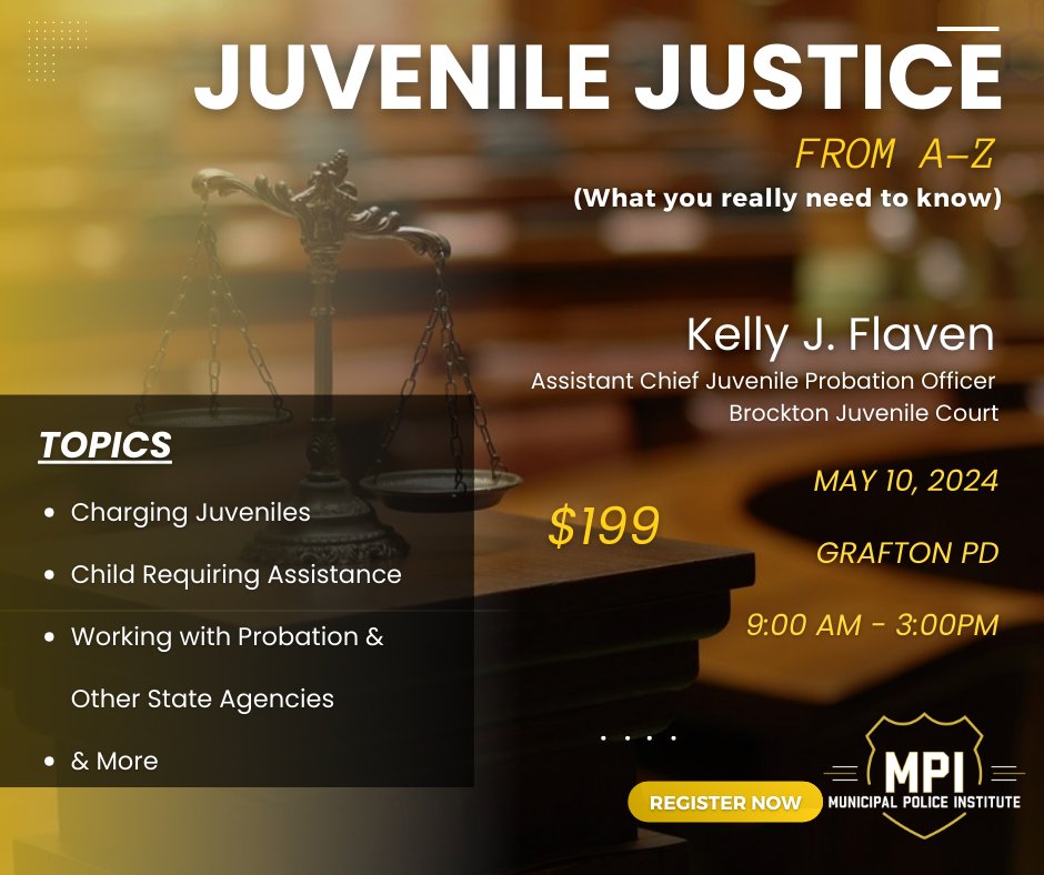 Juvenile Justice from A-Z
Click the link below to read more!
mpitraining.com/events/juvenil…
#police #policetraining #lawenforcement #lawenforcementtraining #massachusetts #mpi #leadership #juvenile #juvenilelaw #trainwiththebest #training