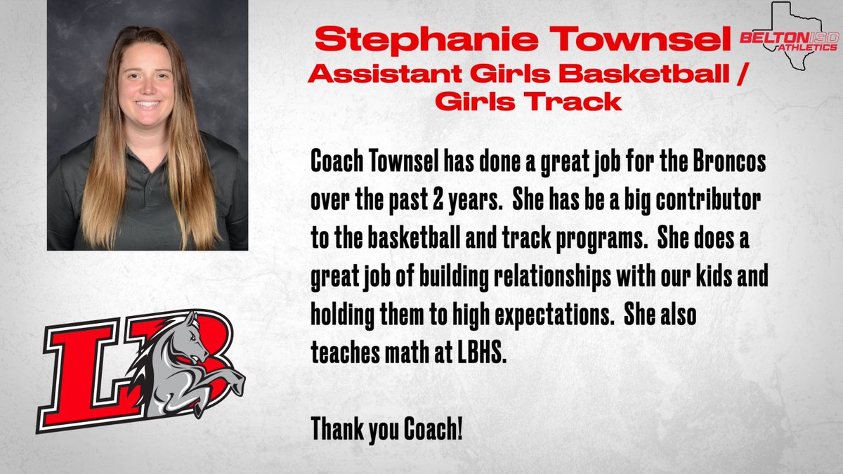 Belton ISD Coach's Spotlight! @BeltonISD @LBHSgirlsBB @LBHSGirlsTrack