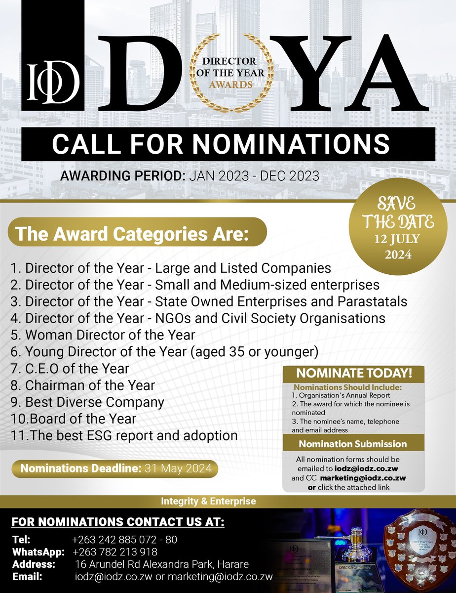 Nominate the best of the best! The prestigious Director of the Year Awards (DOYA) is back on July 12, 2024. It's time to recognize exceptional leaders who have made a significant impact. Submit your nominations now and let's celebrate excellence together! lnkd.in/dSh7U_-e