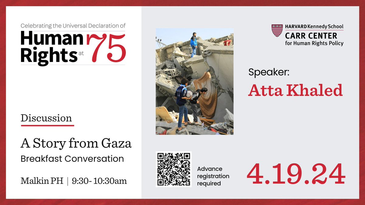 Join us for 'A Story from Gaza,' a breakfast conversation with Atta Khaled (@AttaKhaled1): 🗓️ 4/19 ⏰ 9:30am | Register: bit.ly/4cSaKdE