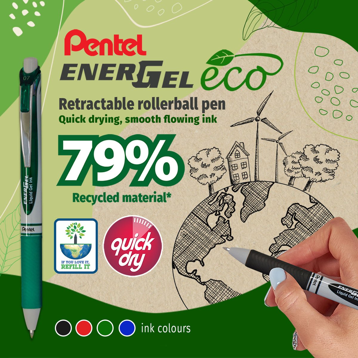 Make your mark, leave a positive impact. The EnerGel Eco is not only refillable and recyclable…it’s always reliable ✔️
bit.ly/3xb2XHj
#penteluk #energel #gel #pen #environment #recycle #savetheplanet #eco #writing #green #reducereusercycle #sustainabilitystationery