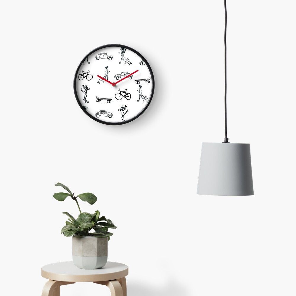 It’s Go Time With “On The Go” Clocks By Shop @WheresMsB® 🐝 Store: @shop_wheresmsb Online Shops: wheresmsb.redbubble.com, etsy.com/shop/WheresMsb 🐝 #WheresMsB #DoodleArt #Stationery #Artist #SmallBusiness #Clock #Time #Travel