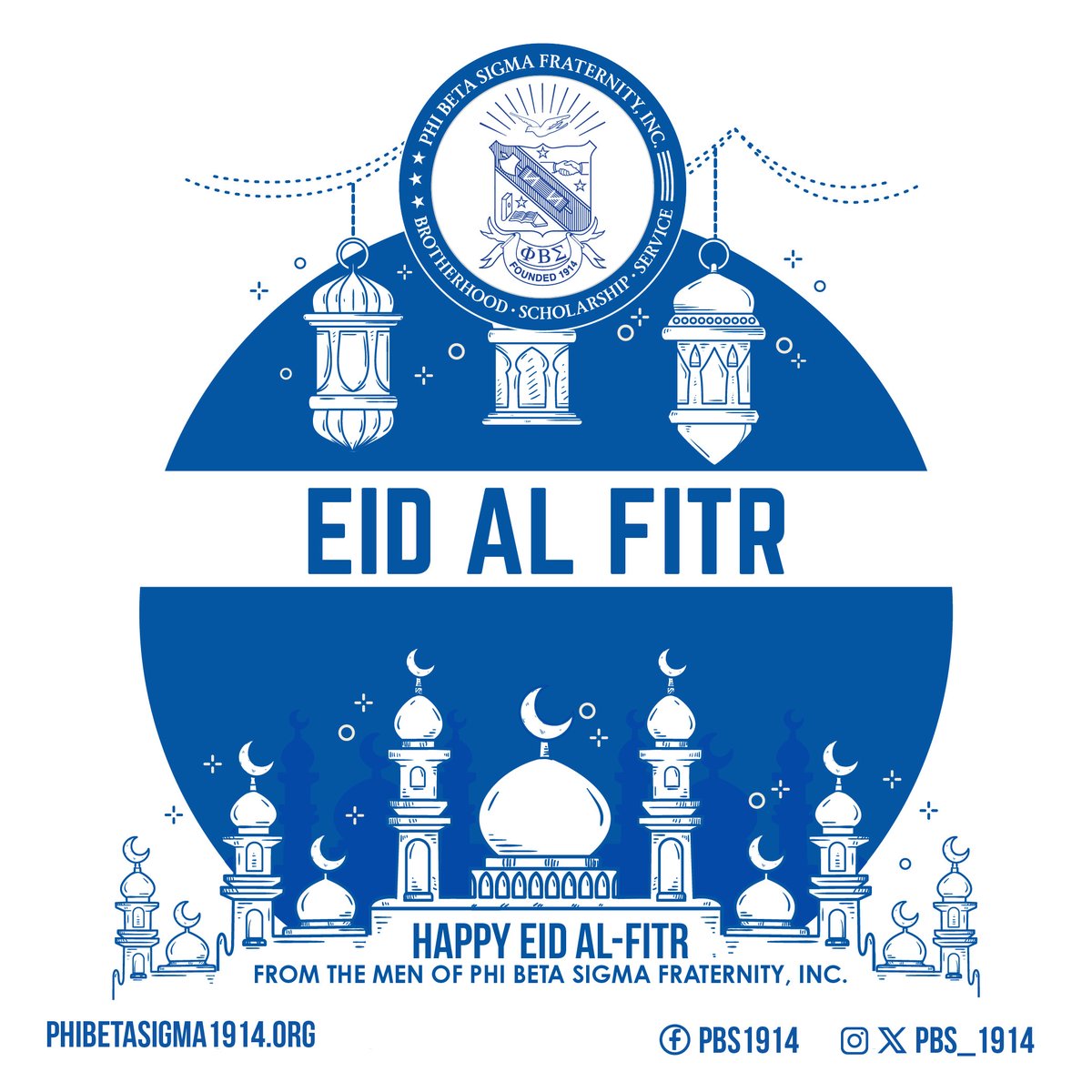 Joyous Eid wishes from Phi Beta Sigma! May this special day bring peace, happiness, and prosperity to everyone. #pbs1914 #EidCelebration